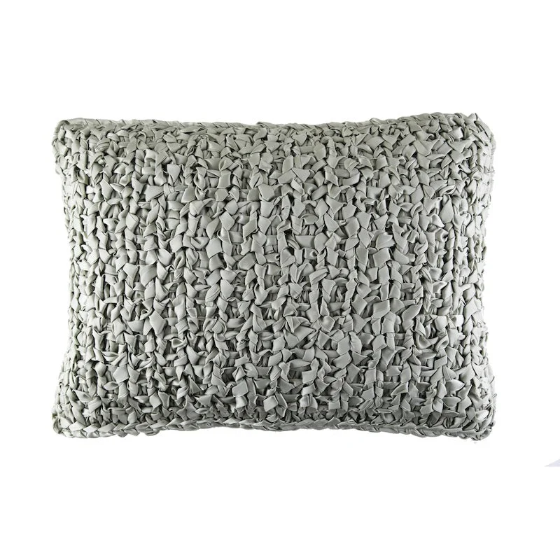 Silver Ribbon Knit Pillows by Ann Gish