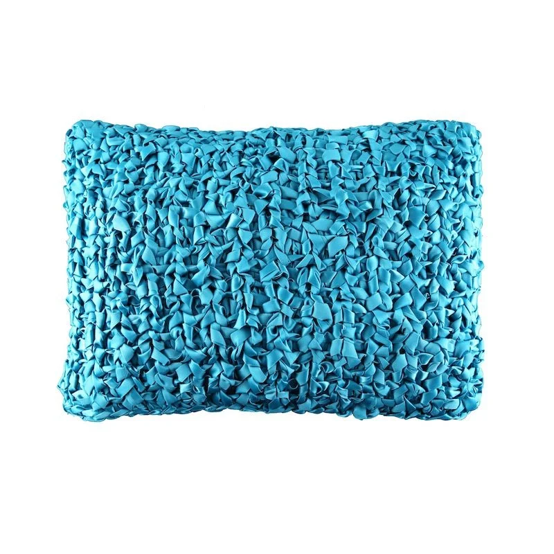 Turquoise Ribbon Knit Pillows by Ann Gish