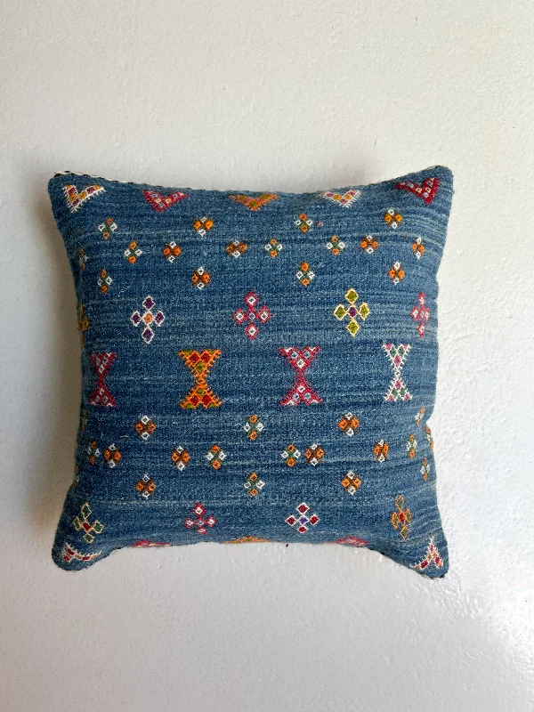 Anzal's Flatweave Pillow - Indigo