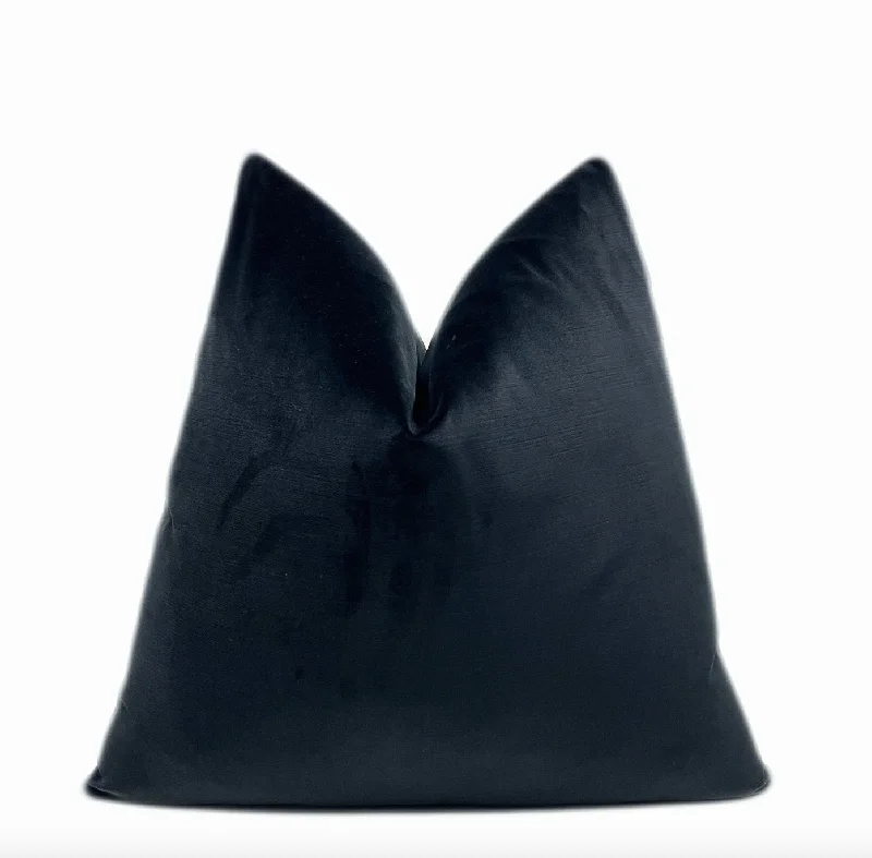 Black Onyx Velvet Throw Pillow