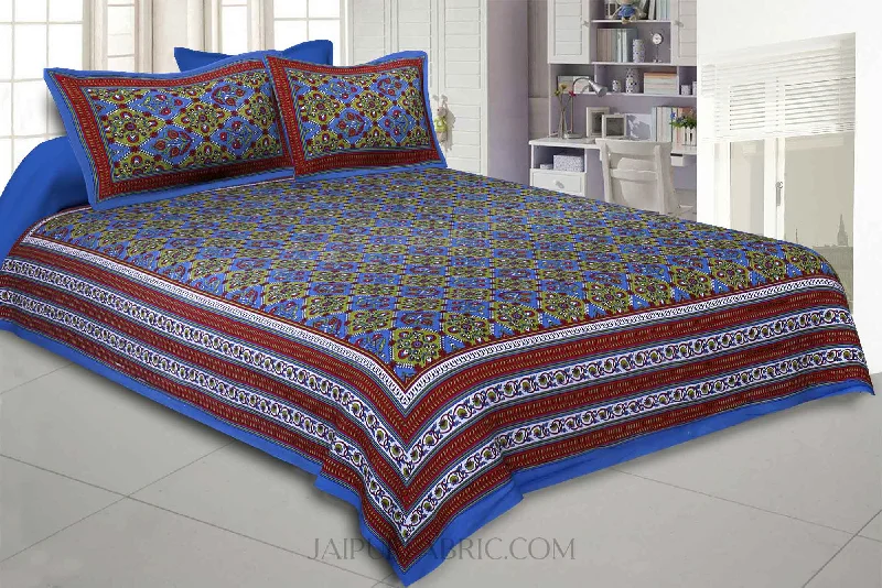 Blue Green Kite Charisma Double Bedsheet