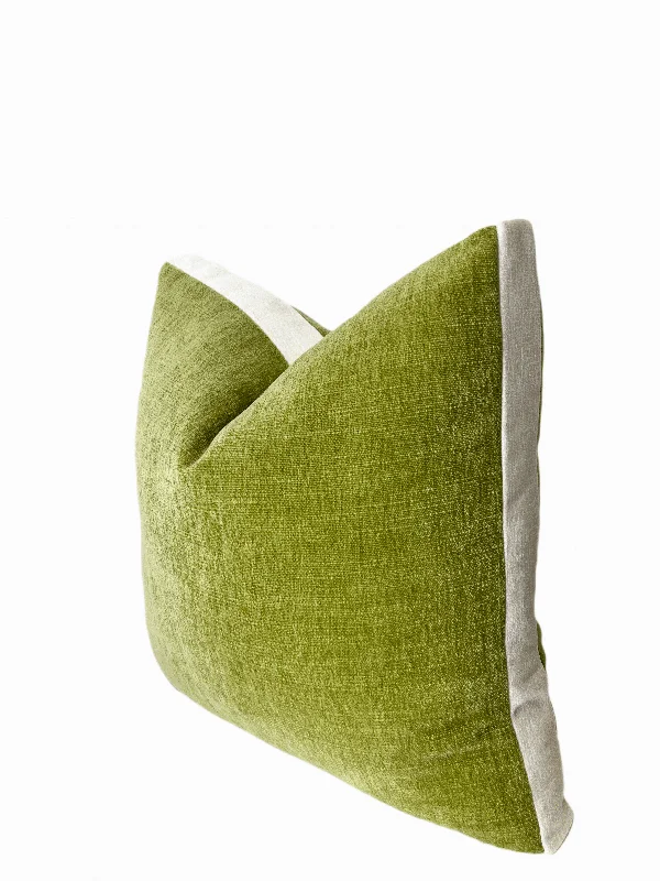 Chartreuse and Off-White Box Throw Pillow