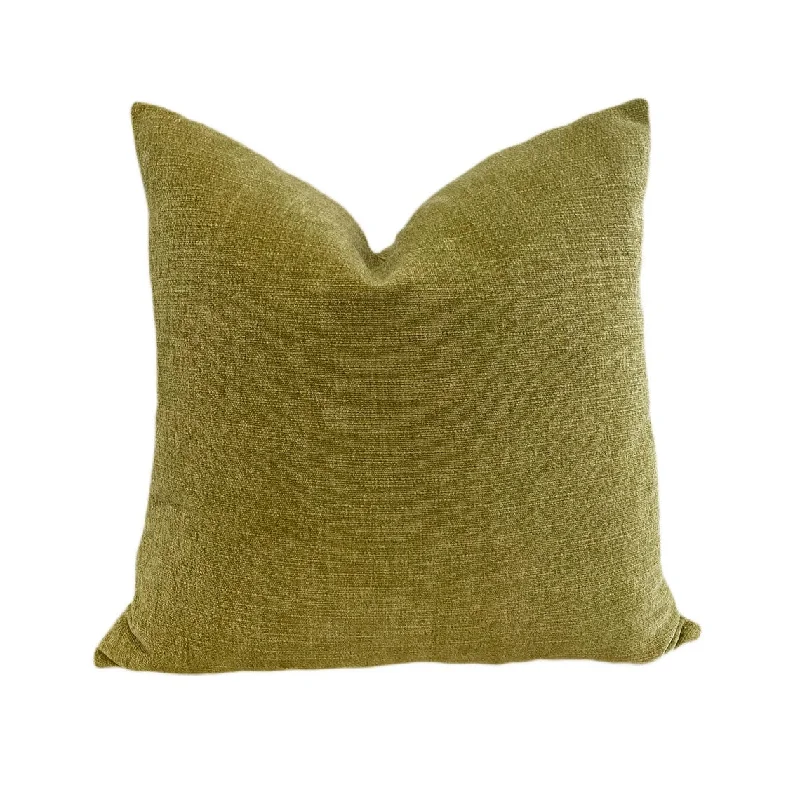 Chartreuse Green Velvet Throw Pillow