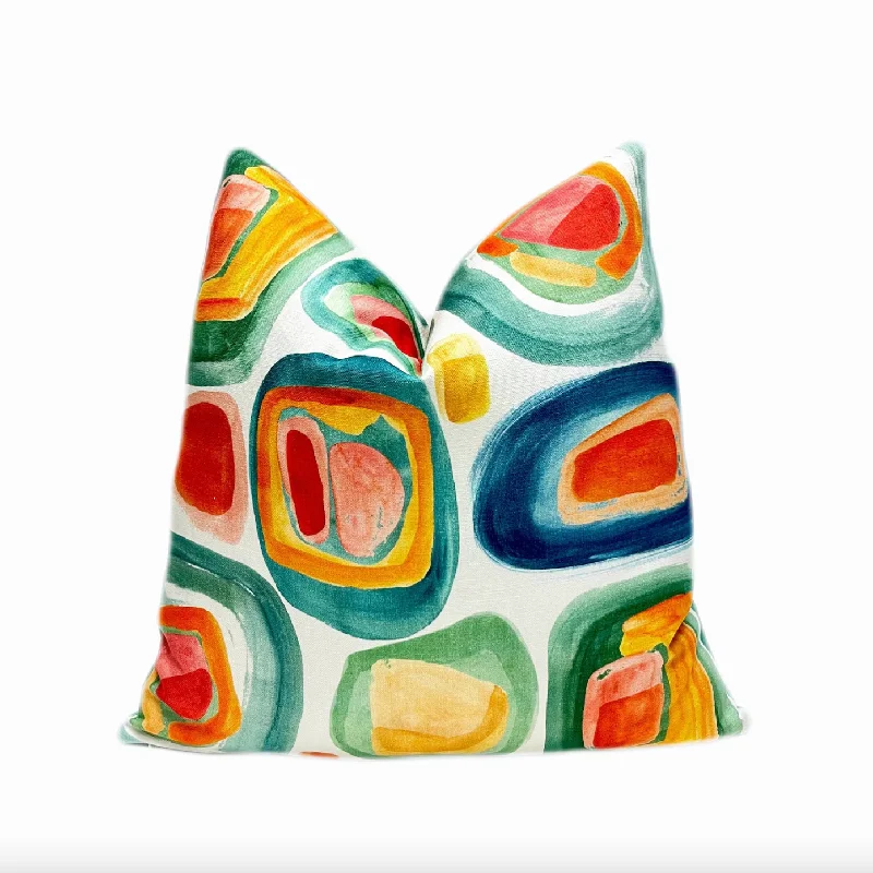 Colorful Mid Century Modern Throw Pillow