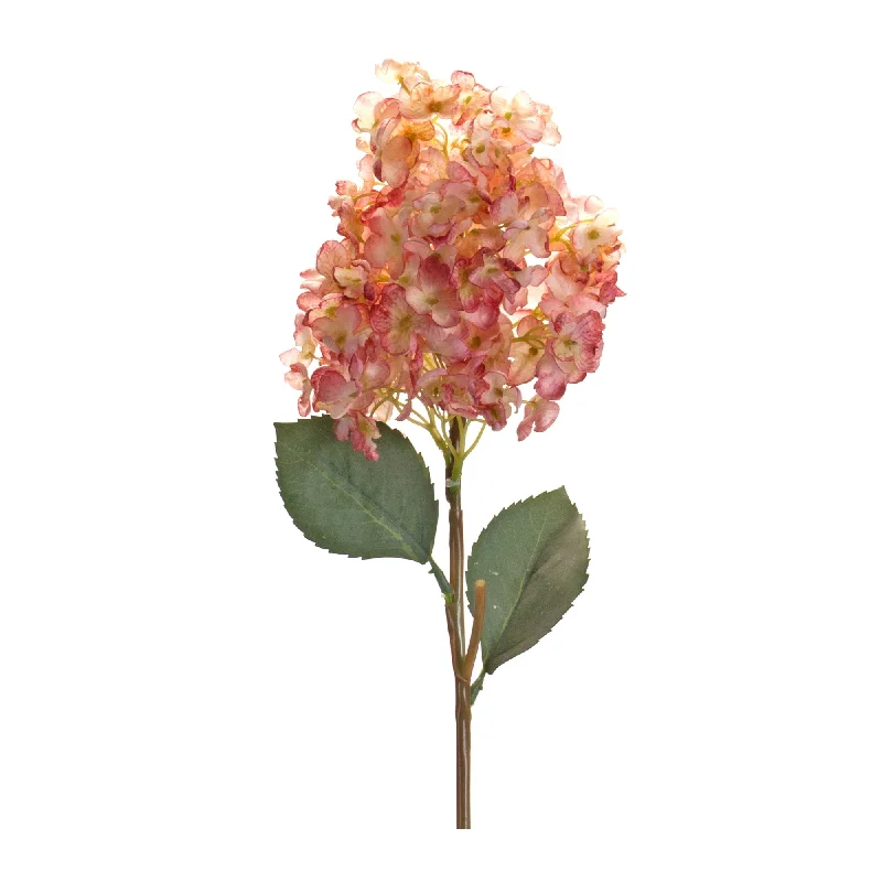 Coral Pink Cone Hydrangea Flower Stem, Set of 6