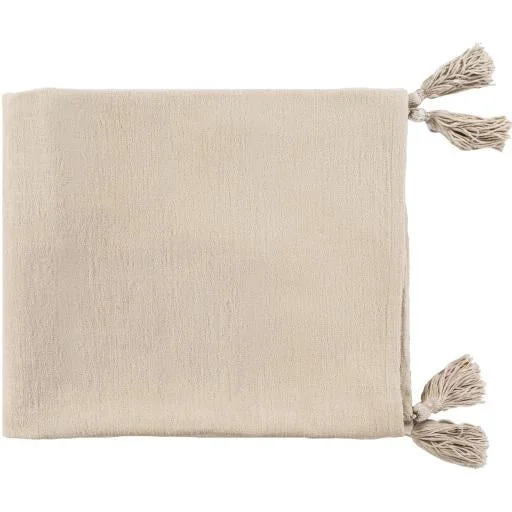 Copacetic Chenille-cotton Khaki Throw 4'2"W x 5'0"L