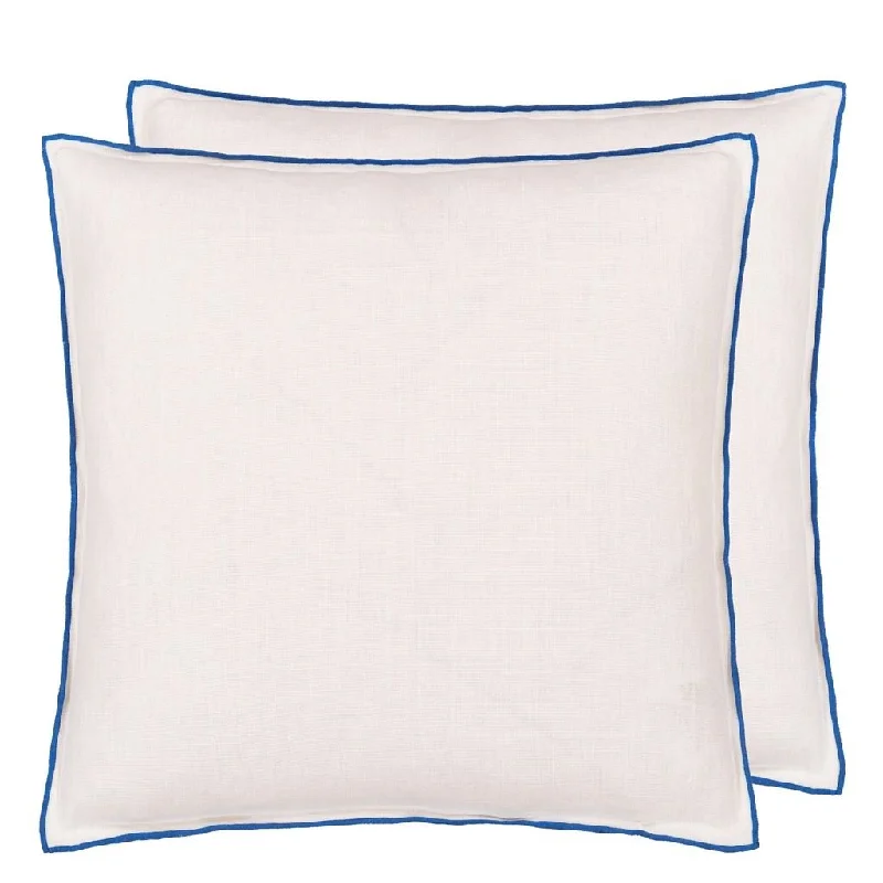 Designers Guild Brera Lino Alabaster & Cobalt Decorative Pillow