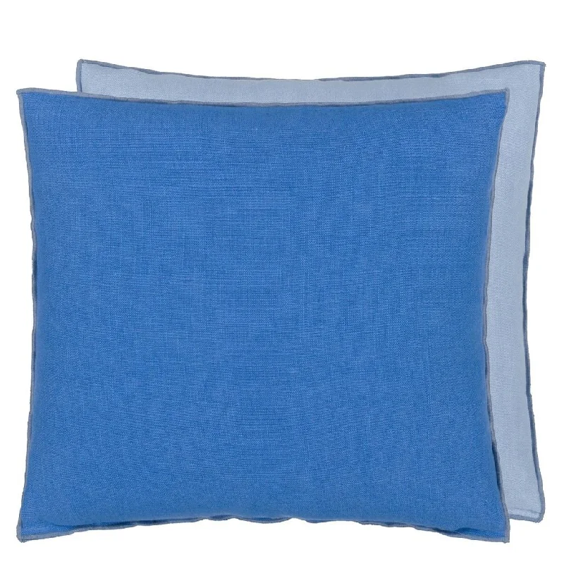 Designers Guild Brera Lino Cornflower & Lapis Linen Decorative Pillow