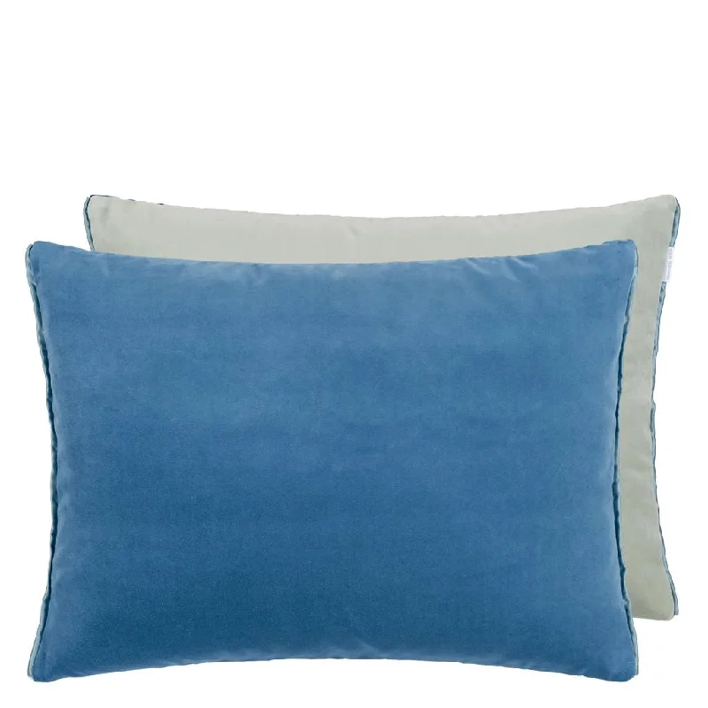 Designers Guild Cassia Denim & Zinc Velvet Decorative Pillow