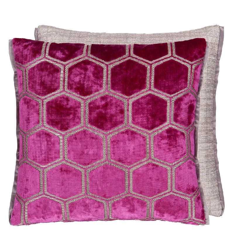 Designers Guild Manipur Fuchsia Velvet Decorative Pillow