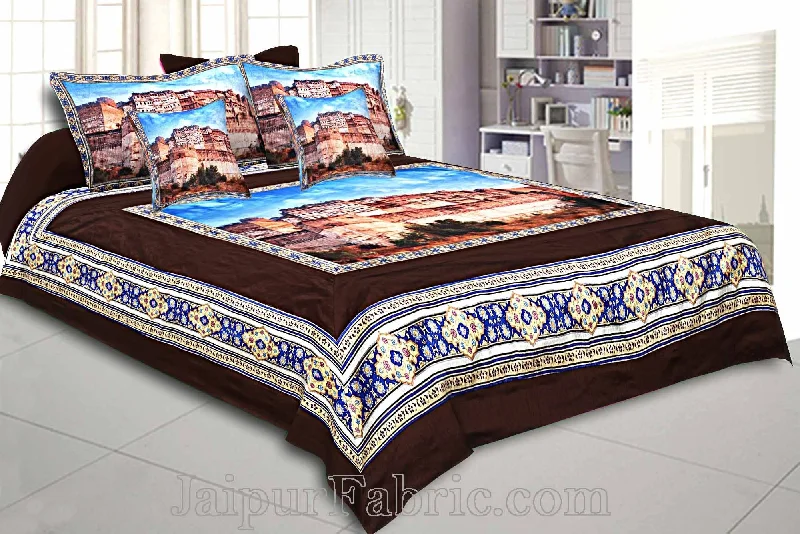 Digital Print Silk Bedsheet Jodhpur MehranGarh Fort