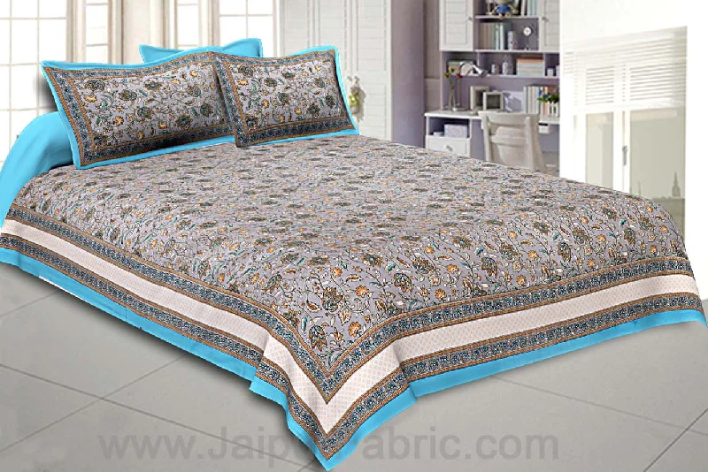 Double bedsheet Gray Artichoke Bale Print