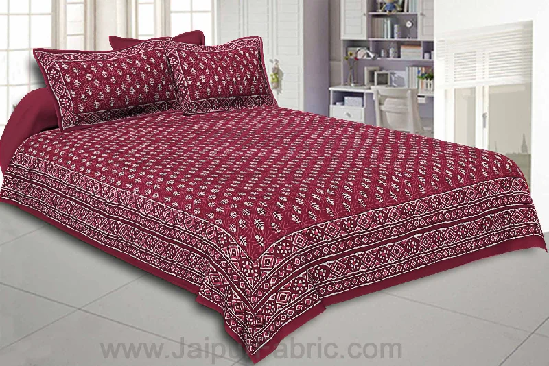 Double Bedsheet Red Dabu Print