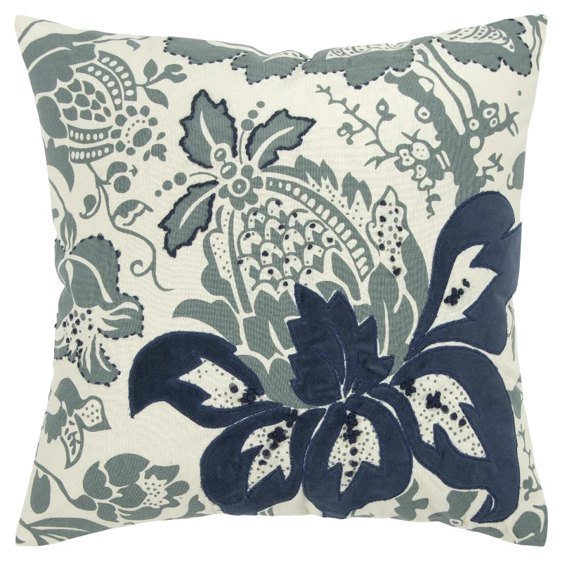 Floral Printed Cotton Decorative Throw Pillow