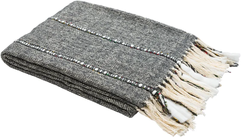 Galway Cotton Charcoal Throw 4'2"W x 5'0"L