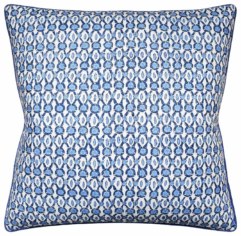 Galon Print Blue Decorative Pillow Ryan Studio