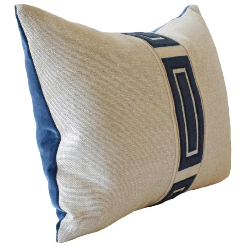 Giorgio Linen Ingot Tape Indigo Decorative Pillow Ryan Studio