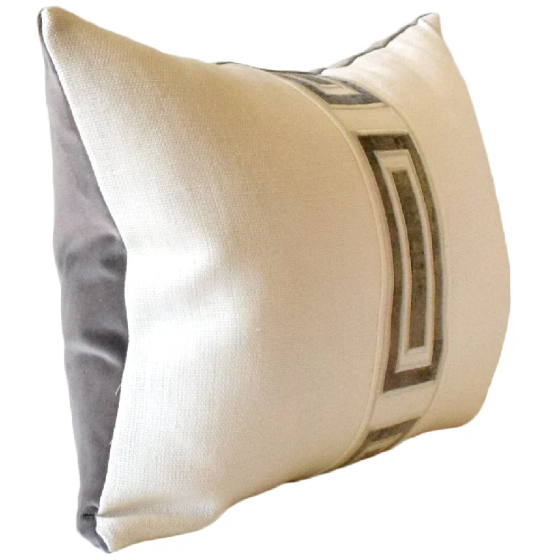 Giorgio Linen Ingot Tape Platinum Decorative Pillow Ryan Studio