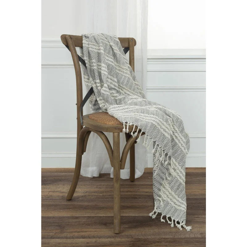 Hand loomed Stripe 100% Cotton Throw