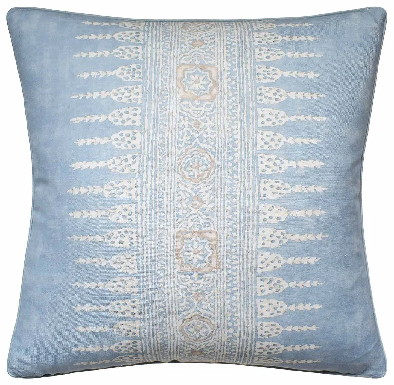 Javanese Stripe Spa Blue Decorative Pillow Ryan Studio