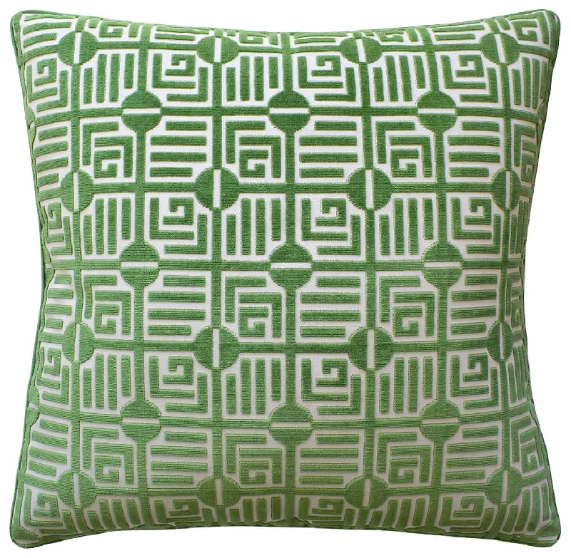 Labyrinth Velvet Emerald Decorative Pillow Ryan Studio