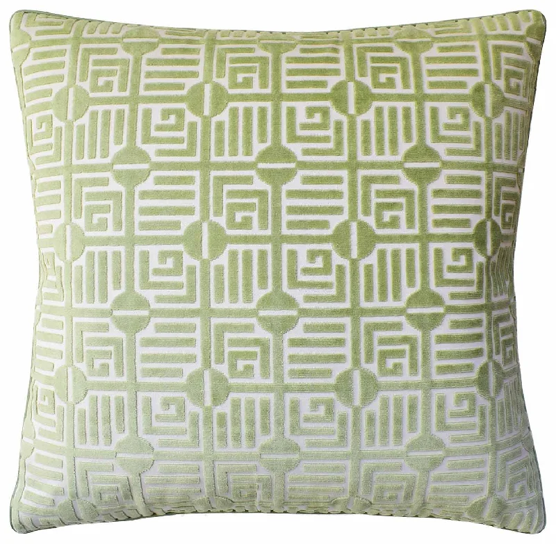 Labyrinth Velvet Sage Decorative Pillow Ryan Studio