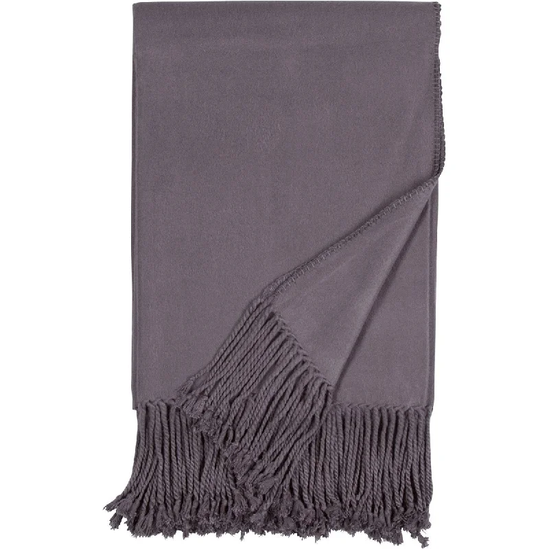 Luxxe Fringe Throw in Steel