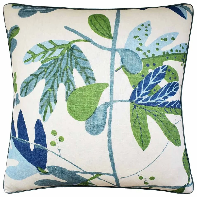 Matisse Leaf Green and Blue Decorative Pillow Ryan Studio