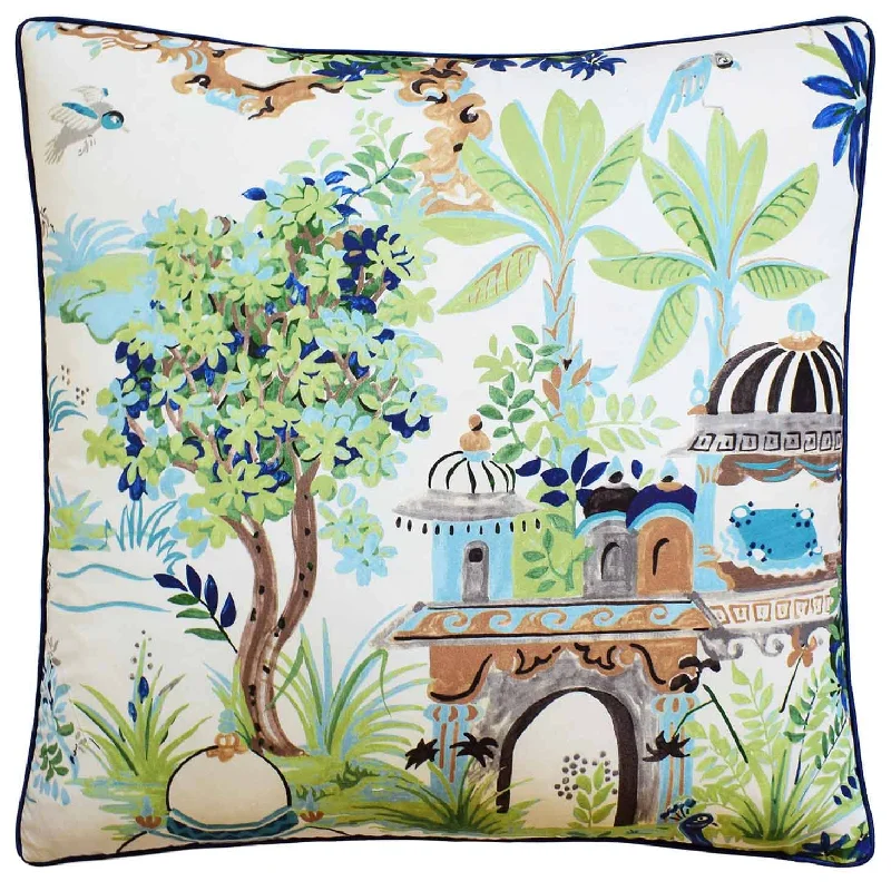 Mystic Garden Blue and Green Decorative Pillow Ryan Studio