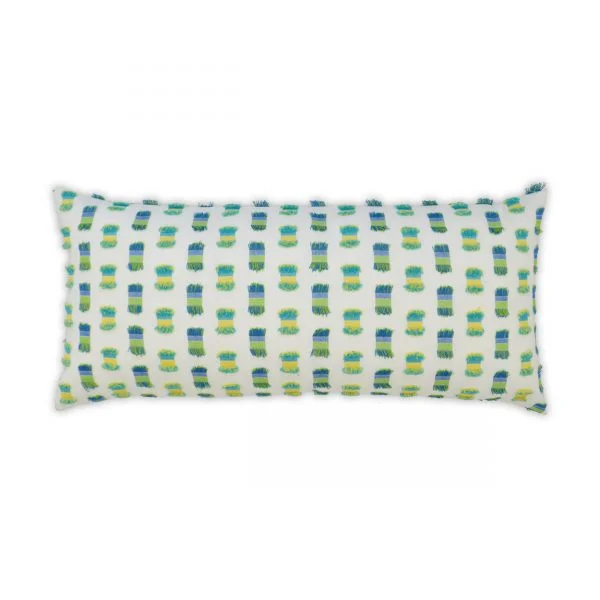 Luxury Outdoor Lumbar Pillow - 22" x 12" - Fifi - Green; Sunbrella, or equivalent, fabric with fiber fill