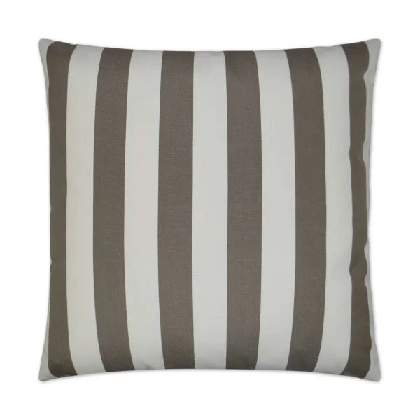 Luxury Outdoor Pillow - 22" x 22" - cafe Stripe - Driftwood; Sunbrella, or equivalent, fabric with fiber fill