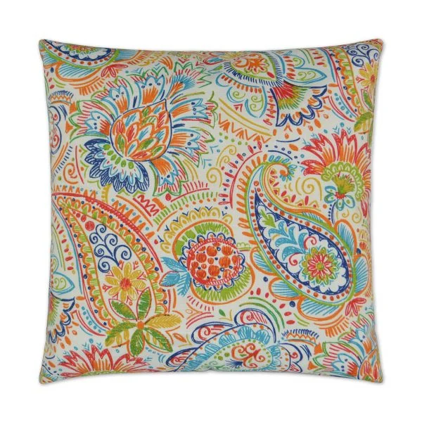 Luxury Outdoor Pillow - 22" x 22" - Gilford - Festiv; Sunbrella, or equivalent, fabric with fiber fill