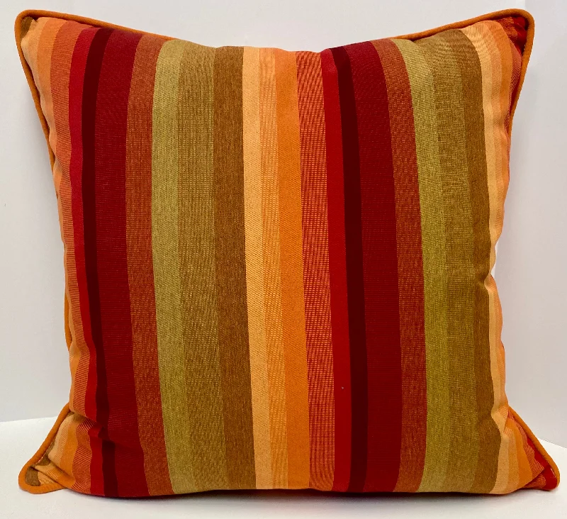 Luxury Outdoor Pillow - 22" x 22" - Morocco-Stripe; Sunbrella, or equivalent, fabric with fiber fill