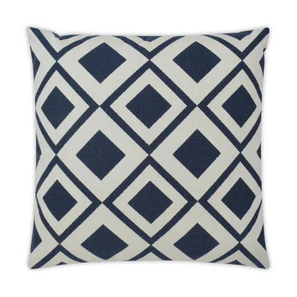 Luxury Outdoor Pillow - 22" x 22" - Savvy - Navy; Sunbrella, or equivalent, fabric with fiber fill