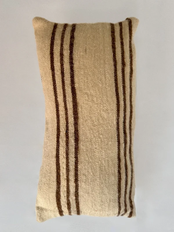 Ouaouzguiti Association's Multi-Striped Hanbel Pillow - Brown hi