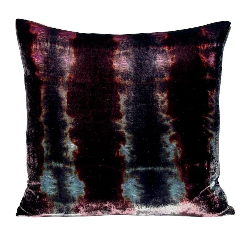 Peacock Rorschach Velvet Pillow by Kevin O'Brien Studio