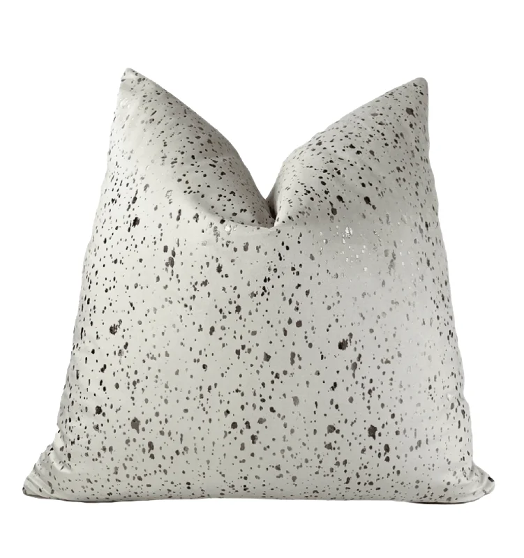 Pearl White, Silver and Gold Specks Throw Pillow