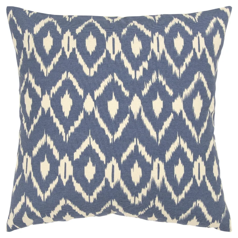 Printed Cotton Ikat Decorative Throw Pillow