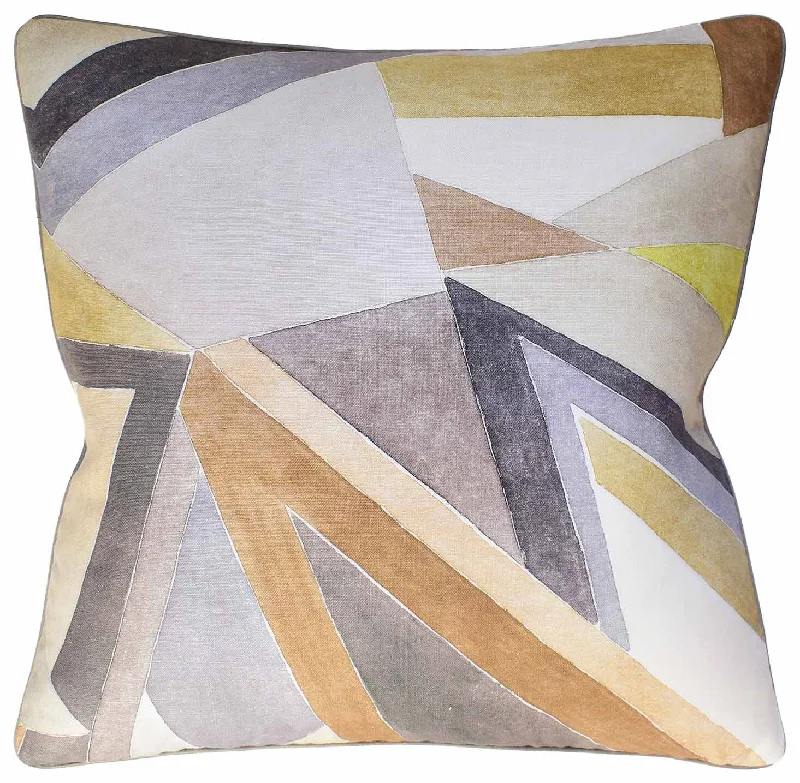 Roulade Print Citron and Stone Decorative Pillow Ryan Studio