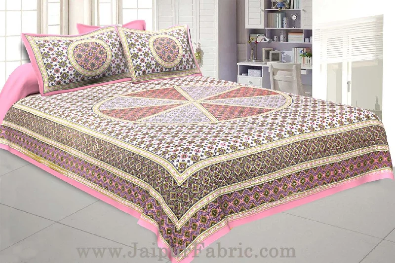 Sanganeri Double Bedsheet in Pretty Pink shade