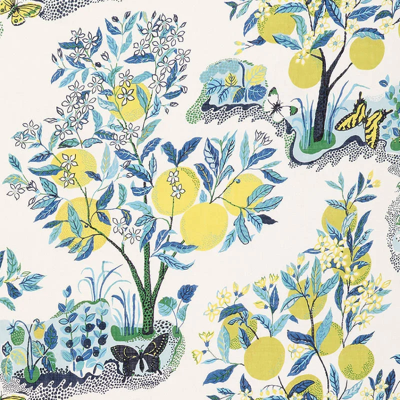 Citrus Garden Sheer Fabric in Pool