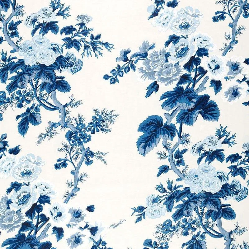 Pyne Hollyhock Fabric in Indigo