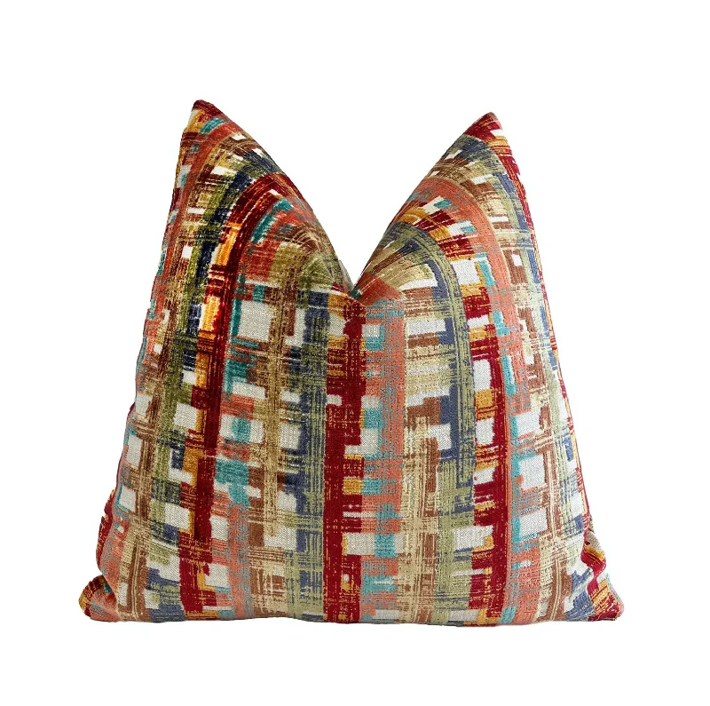 Sienna Plaid Velvet Throw Pillow