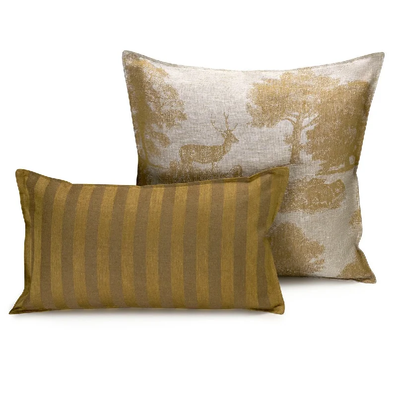 Souveraine gold cushion cover by Le Jacquard Francais