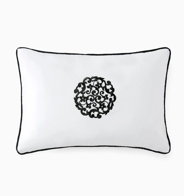 Storia White and Black Decorative Pillow by Sferra