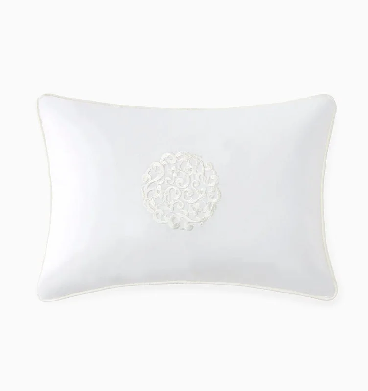 Storia White and Ivory Decorative Pillow by Sferra