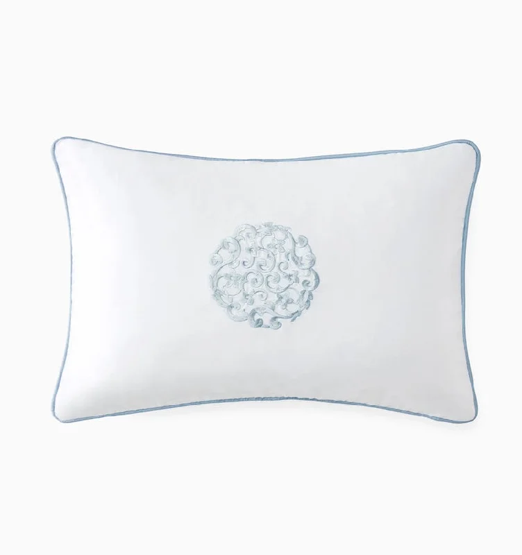 Storia White and Sea Decorative Pillow by Sferra