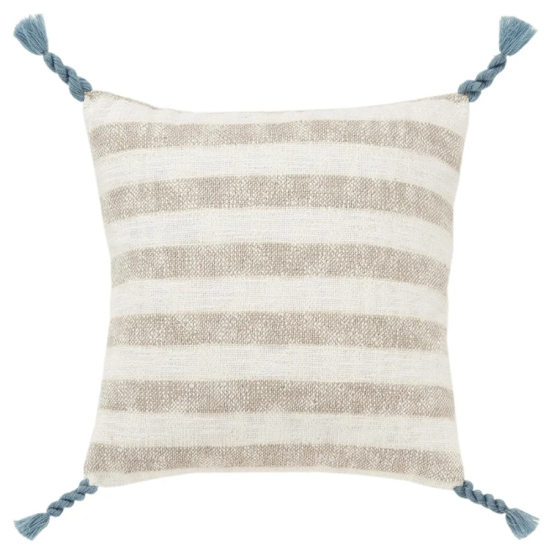 Woven Cotton & LInen Striped Decorative Throw Pillow