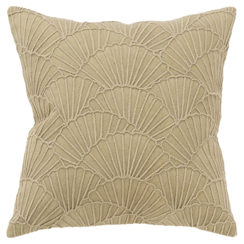 Embroidered Fan Square Pillow