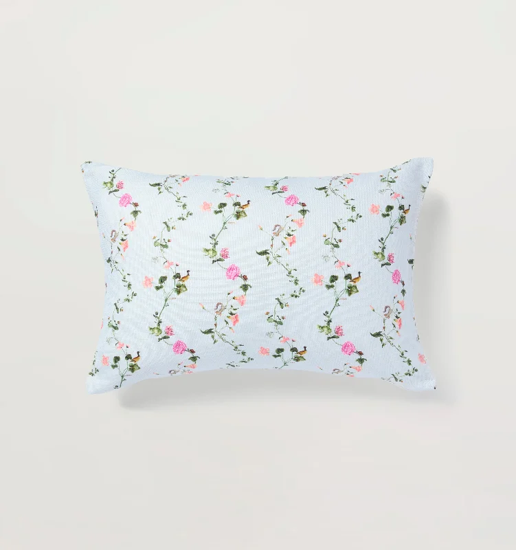 The Perry Lumbar Throw Pillow - Blue Pond Floral